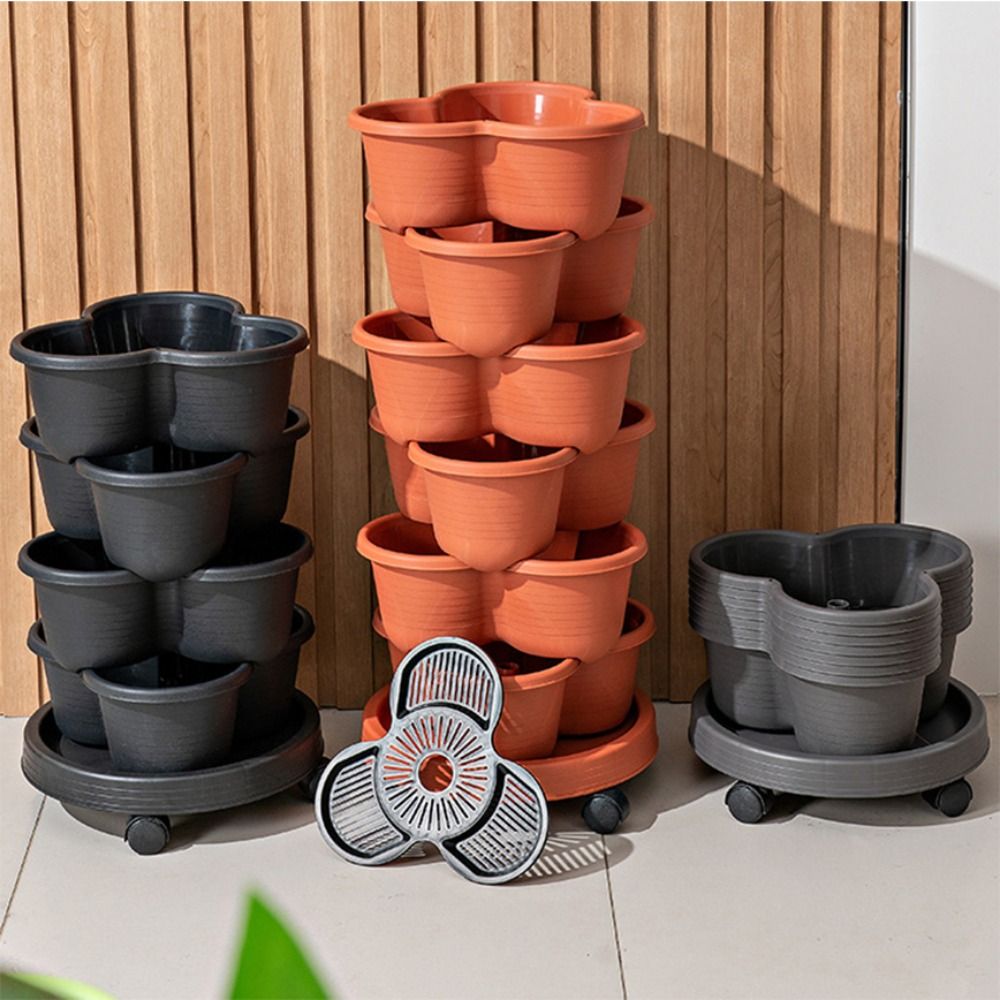 Vertical Wall Planter - New Vertical Tower Stackable FlowerPot Plastic