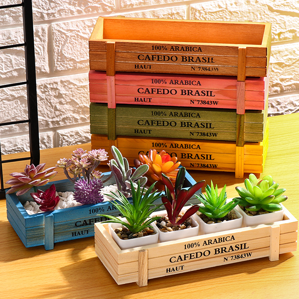 Natural Wooden Flowerpot Garde - Gardening Tools Vintage บทวิจารณ์และราคา