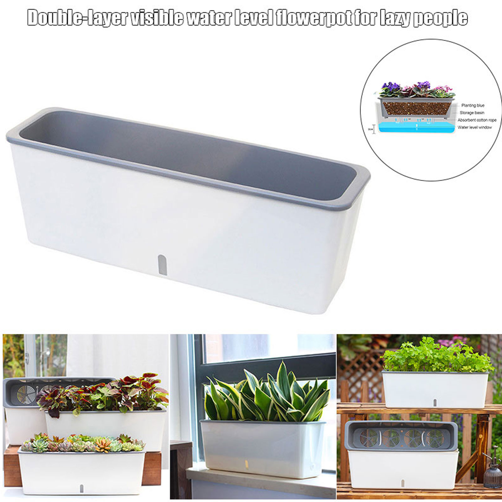 Self-Watering Planter Pots wit - Vertical Wall Planter บทวิจารณ์และราคา