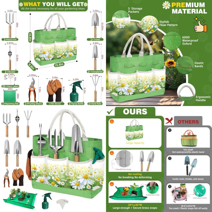 22Pcs Garden Tools Set for Wom - Gardening Tools Mothers Day บทวิจารณ์และราคา