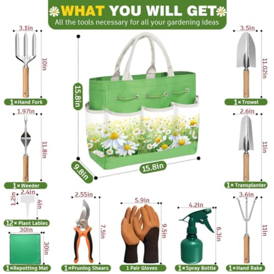 22Pcs Garden Tools Set for Wom - Gardening Tools Mothers Day บทวิจารณ์และราคา