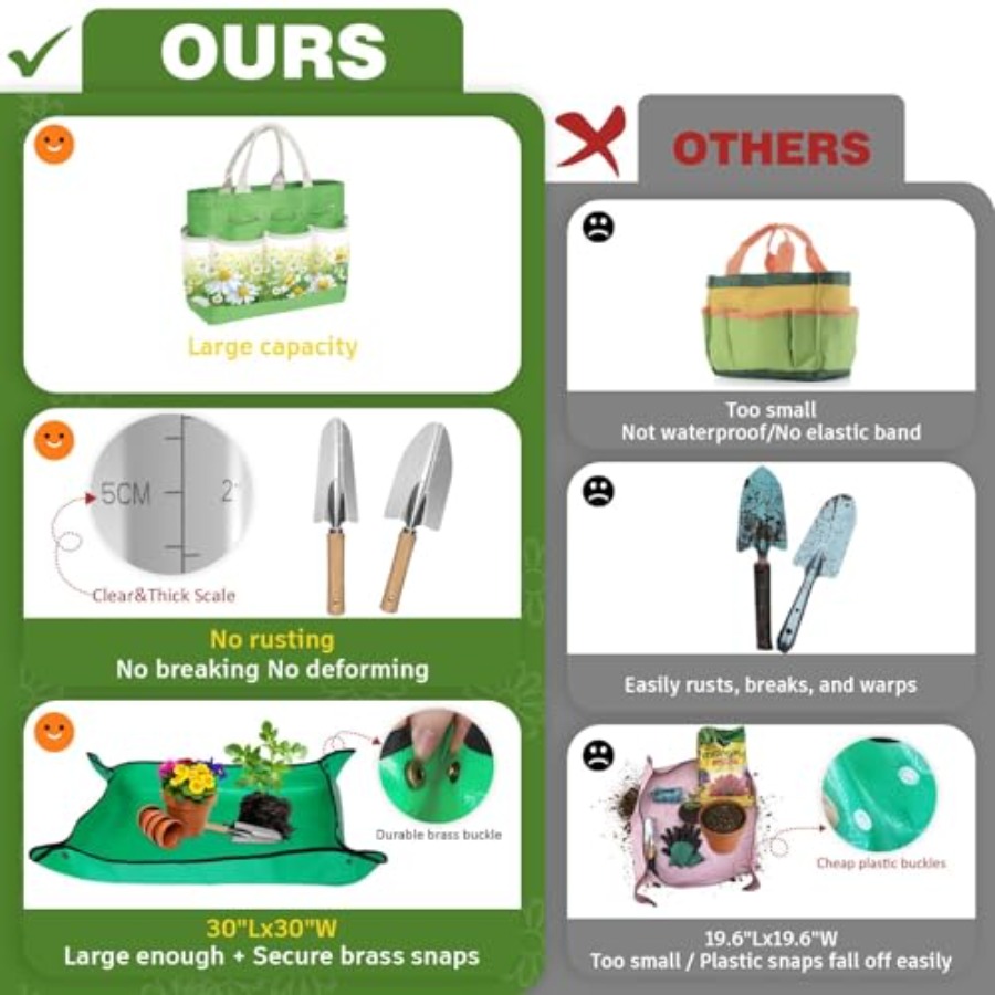 22Pcs Garden Tools Set for Wom - Gardening Tools Mothers Day บทวิจารณ์และราคา