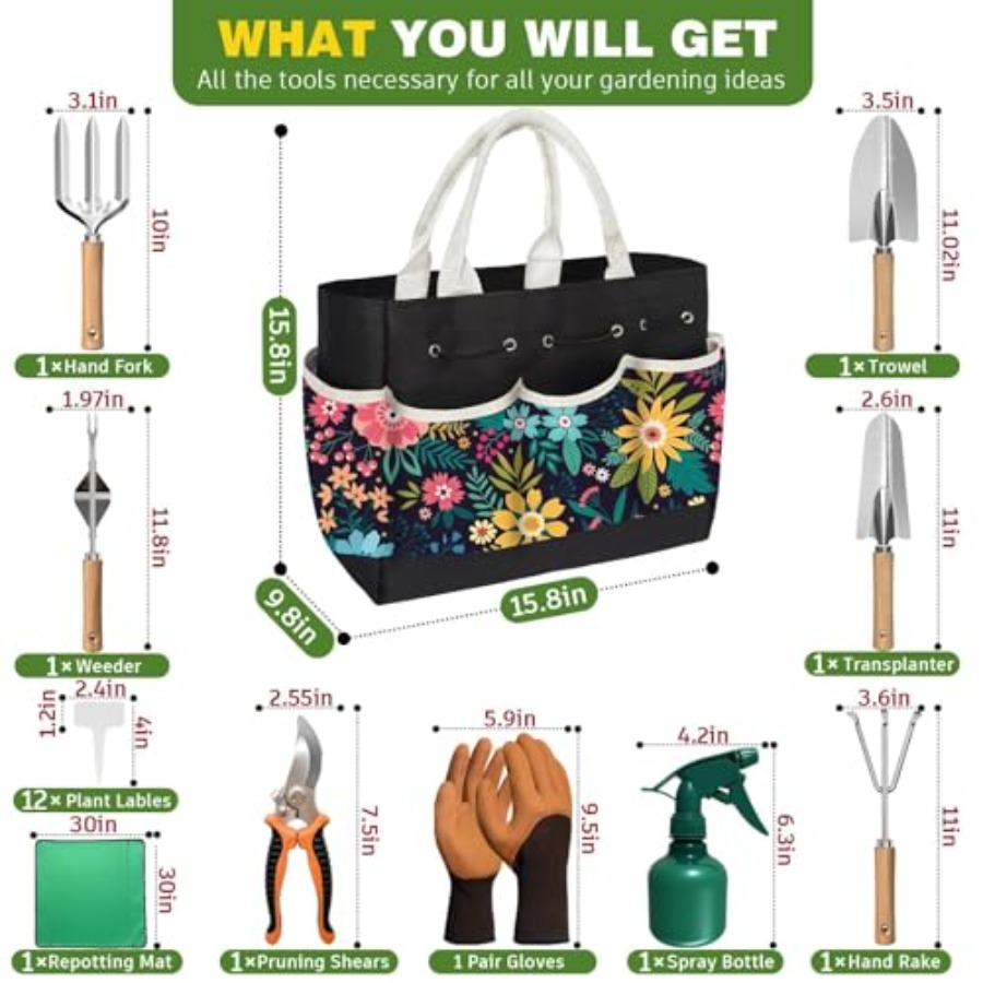 22Pcs Gardening Tools Set for  - Gardening Tools Mothers Day บทวิจารณ์และราคา
