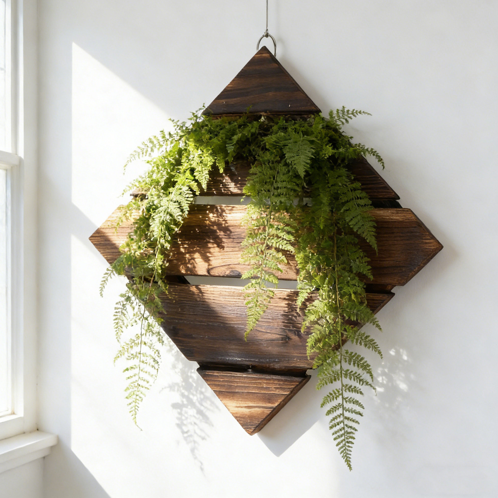 Rustic Wood Wall Planter Indoo - Vertical Wall Planter บทวิจารณ์และราคา