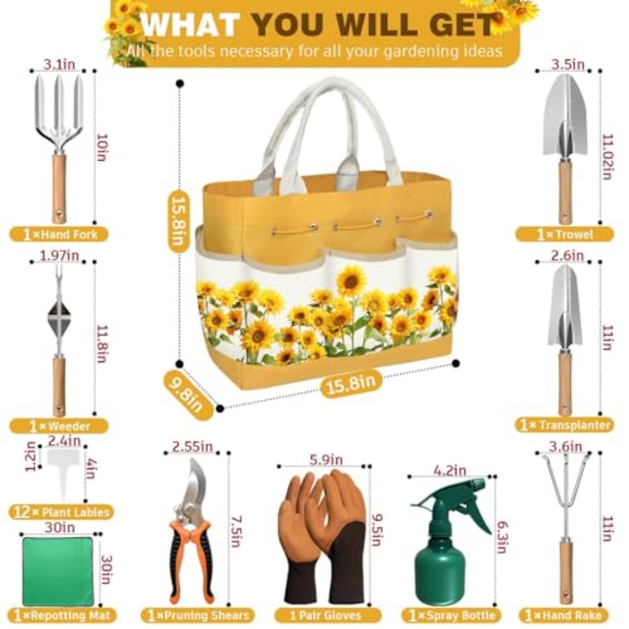 22Pcs Gardening Tools Set for  - Gardening Tools Mothers Day บทวิจารณ์และราคา