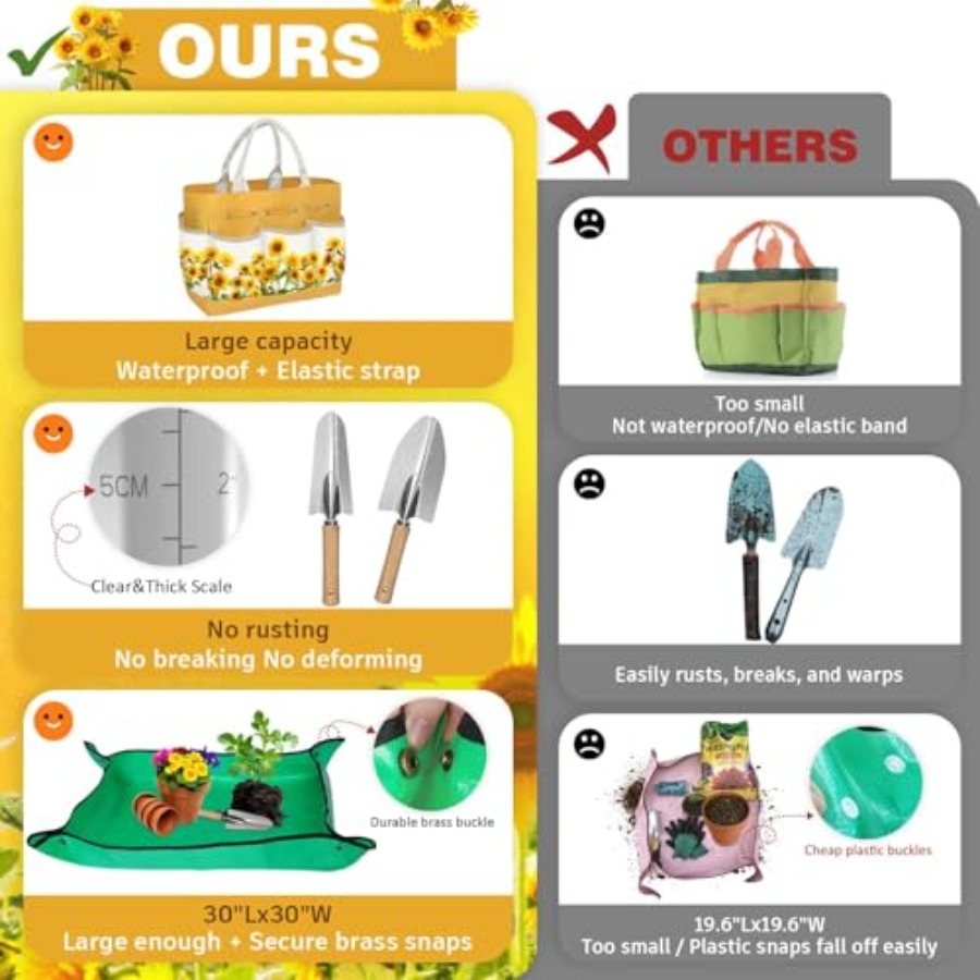 22Pcs Gardening Tools Set for  - Gardening Tools Mothers Day บทวิจารณ์และราคา