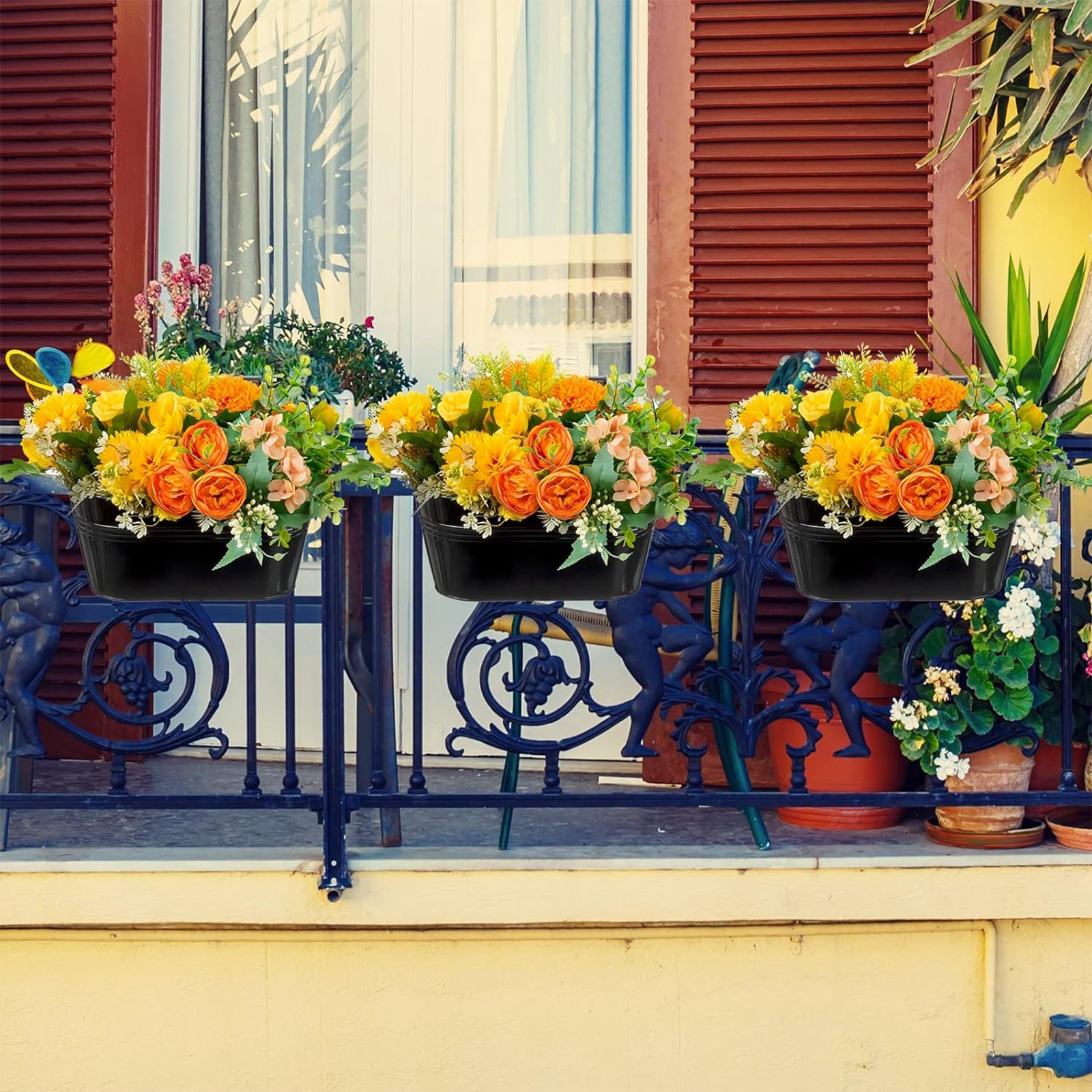 Metal Iron Hanging Flower Pots - Vertical Wall Planter บทวิจารณ์และราคา