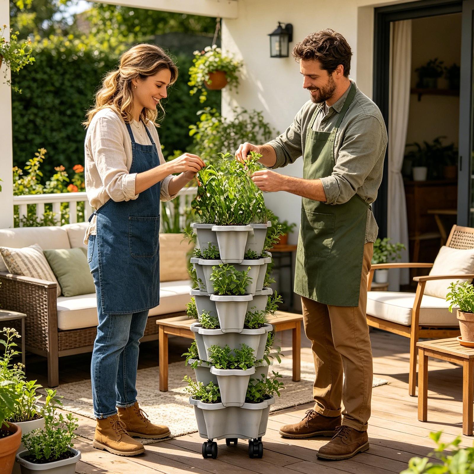 New Vertical Tower Stackable F - Vertical Wall Planter บทวิจารณ์และราคา