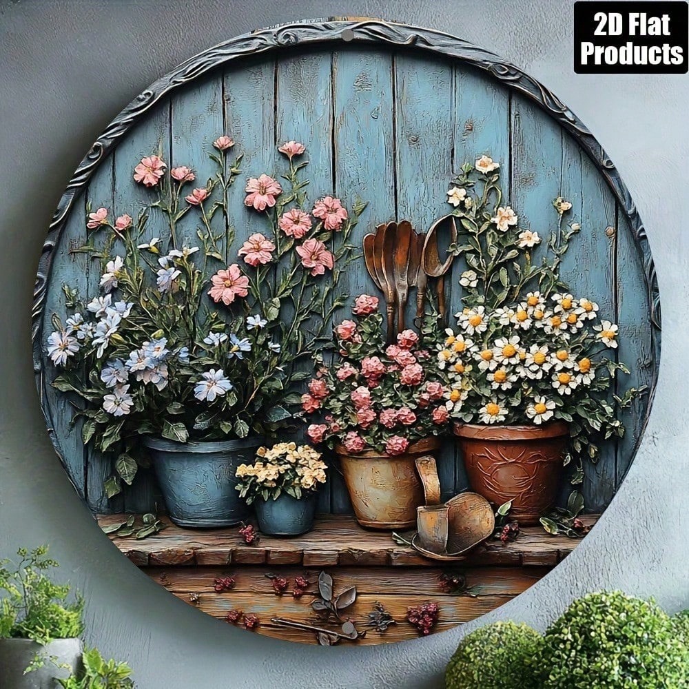 Vintage Round Aluminum Wall Ar - Gardening Tools Vintage บทวิจารณ์และราคา