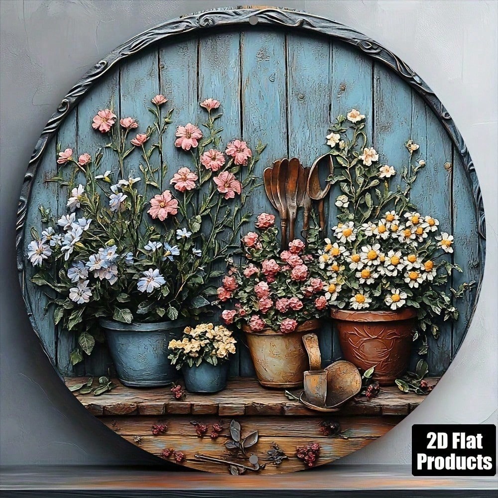 Vintage Round Aluminum Wall Ar - Gardening Tools Vintage บทวิจารณ์และราคา