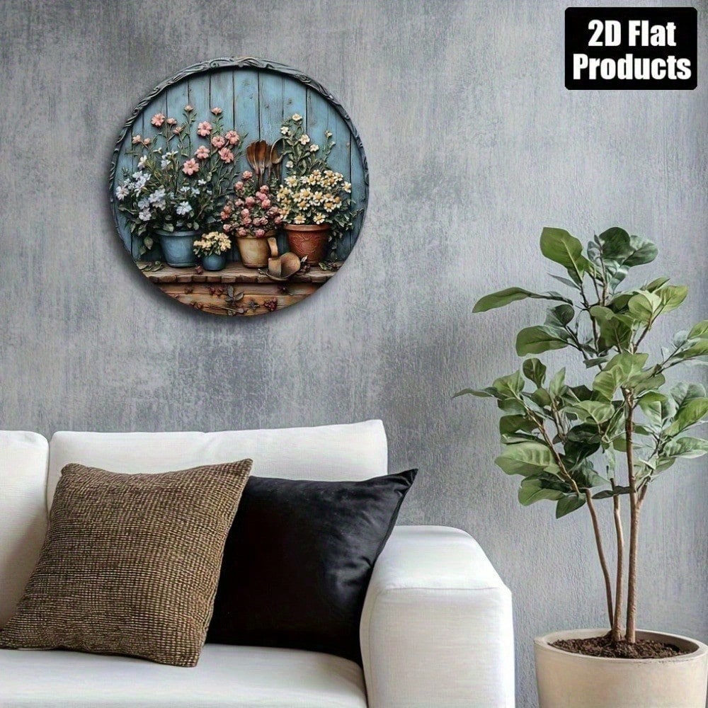 Vintage Round Aluminum Wall Ar - Gardening Tools Vintage บทวิจารณ์และราคา