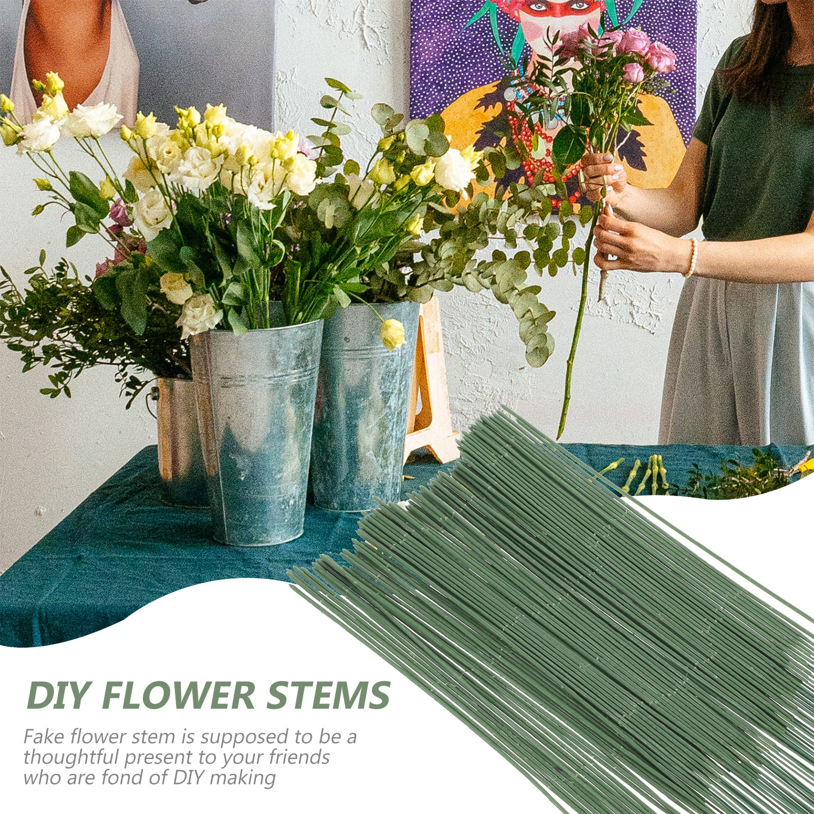 100Pcs Artificial Flower Stems - Gardening Tools For Home บทวิจารณ์และราคา