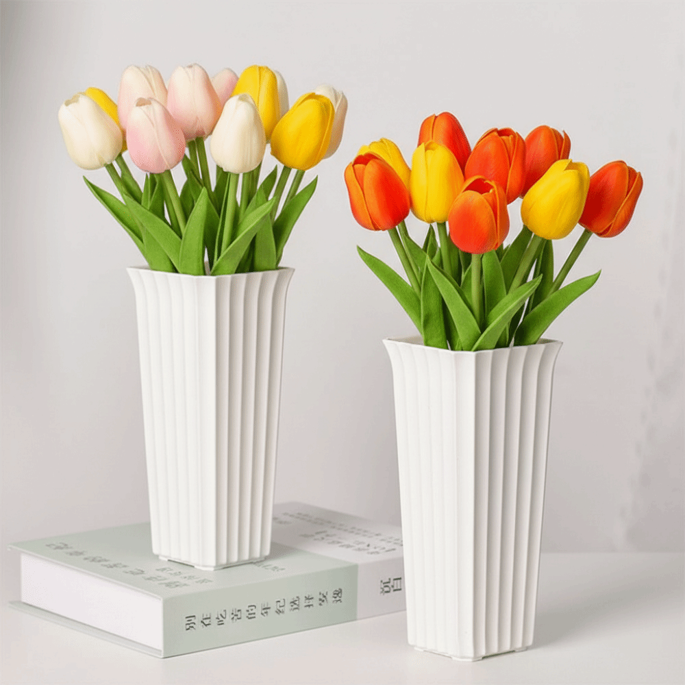 Modern Black White Flower Vase - Vertical Wall Planter บทวิจารณ์และราคา