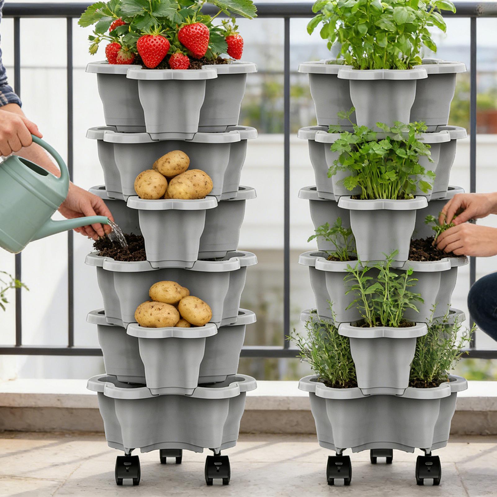 6-Tier Plastic Stackable Verti - Vertical Wall Planter บทวิจารณ์และราคา