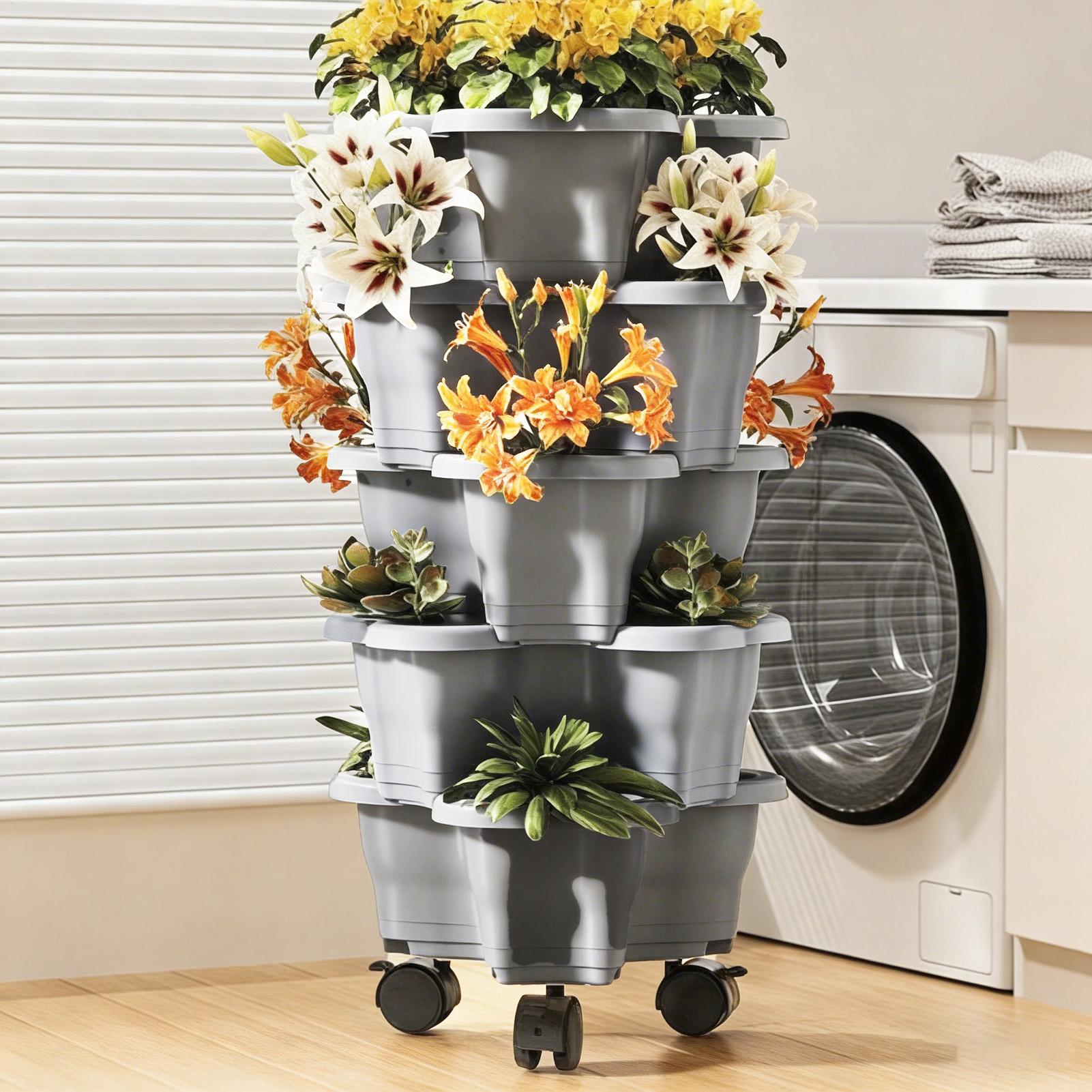 6-Tier Plastic Stackable Verti - Vertical Wall Planter บทวิจารณ์และราคา